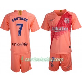 Camisolas de Futebol FC Barcelona Coutinho 7 Criança Equipamento 3ª 2018/19 Manga Curta